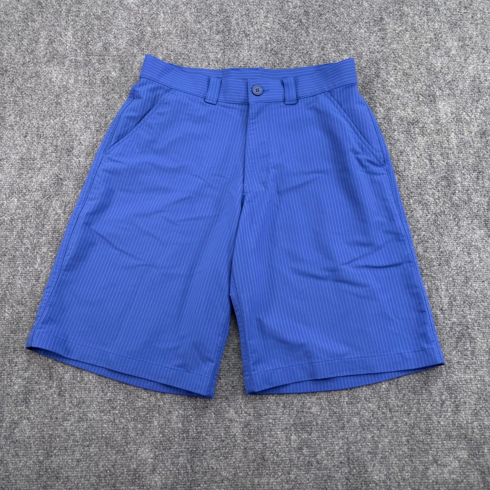 Under Armour Shorts Mens 30 Blue Pinstripe Flat Front Golf‎ Stretch